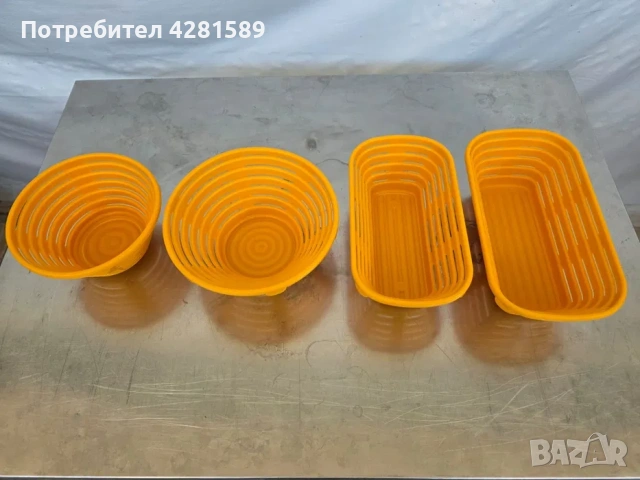 Пластмасови форми за втасване на хляб с плат