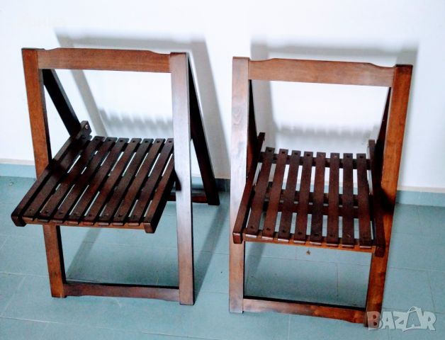 Складные деревянные стулья 4 шт., снимка 1 - Столове - 46138264