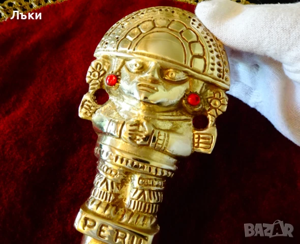 El Tumi перуански божествен бронзов кинжал,нож. , снимка 2 - Антикварни и старинни предмети - 50647004