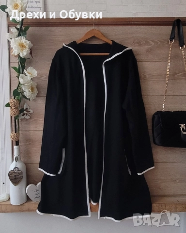 Нова черна жилетка с качулка , снимка 5 - Жилетки - 52775491