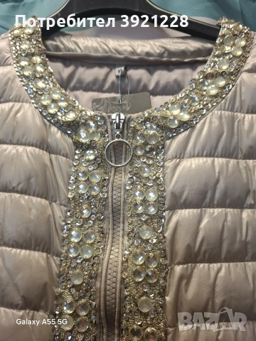 Дамско сиво яке с камъни!, снимка 2 - Якета - 53767924