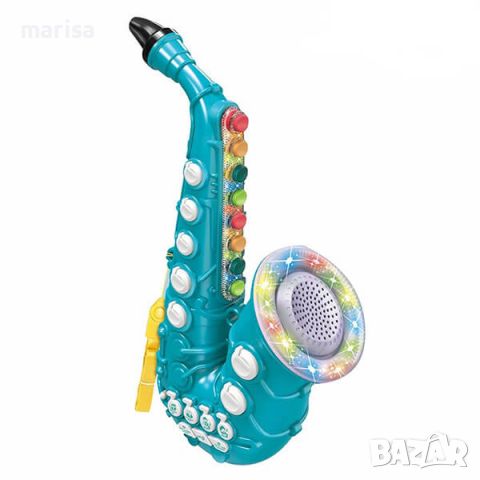 Музикален инструмент Саксофон със звук и светлина, в кутия 201087171, снимка 1 - Музикални играчки - 46238386