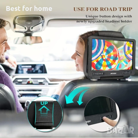 MYDASH14.9''Преносим DVD плейър с 12.5" въртящ се екран – акумулаторен DVD плейър за кола, снимка 6 - Друга електроника - 53407445