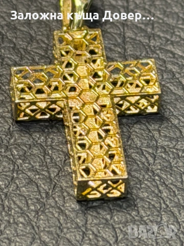 Златен КРЪСТ  ЧИСТО НОВ уникален златно14 к 585 gold zlato krast 