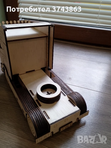 Дървен камион за бутилка , снимка 2 - Декорация за дома - 54162599