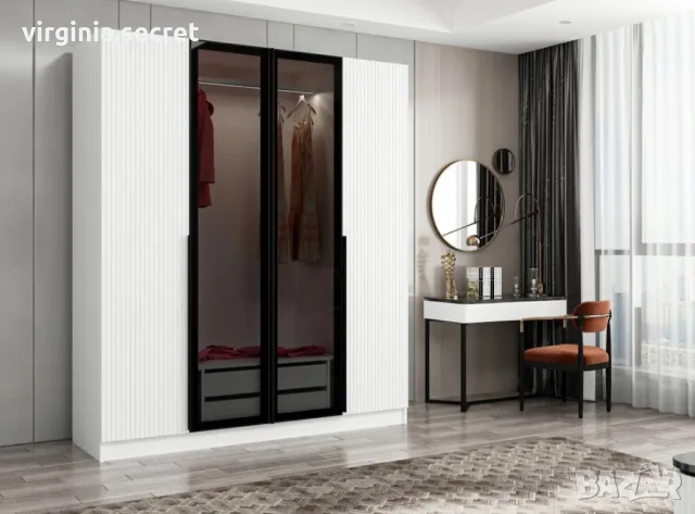 Модерен гардероб със стъклени врати, снимка 11 - Гардероби - 49859684