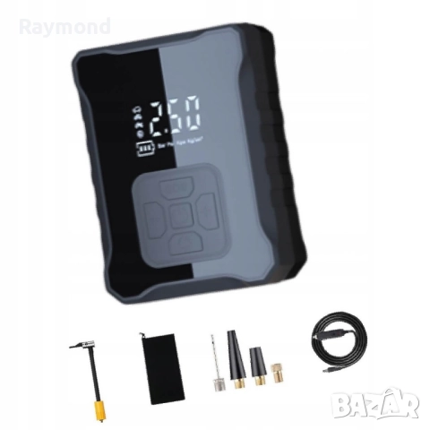Преносим автомобилен компресор 4000 mAh с LED екран и Power Bank, USB Type-C, снимка 9 - Аксесоари и консумативи - 51515055
