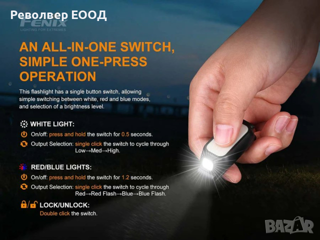 Фенер Fenix E-LITE LED, снимка 10 - Къмпинг осветление - 45003149