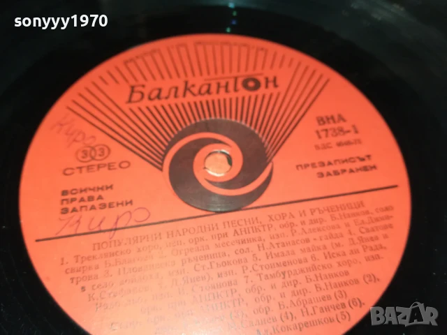 ПЕСНИ ХОРА И РЪЧЕНИЦИ-ПЛОЧА 1906251135, снимка 14 - Грамофонни плочи - 50721654