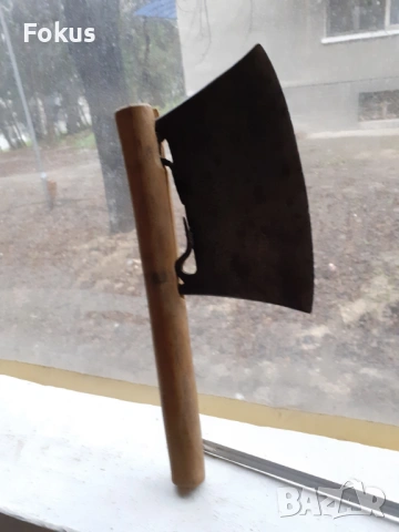 Стара кована брадва секира сатър, снимка 9 - Антикварни и старинни предмети - 53498293
