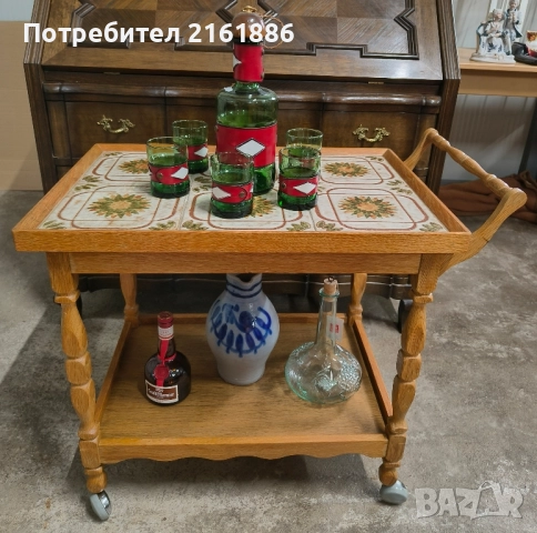 Сервизна количка с керамичен плот 