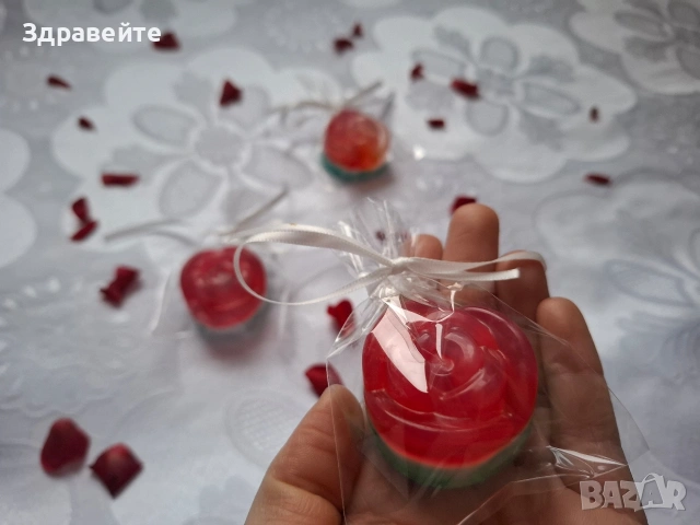 Красиви глицеринови розички с аромат на роза + подарък , снимка 2 - Други - 53098648