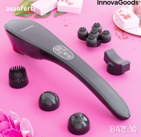 🔋 Акумулаторен Масажор InnovaGoods Masfin – Инфрачервена Топлина и 4 Приставки, снимка 4 - Масажори - 52552390