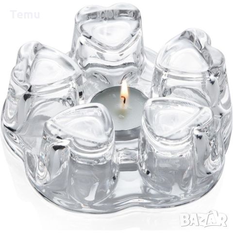 Стилен свещник от огнеопорно стъкло с форми сърца, снимка 10 - Декорация за дома - 45773492