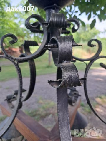Немски полилей от ковано желязо , снимка 3 - Лампи за таван - 46021231