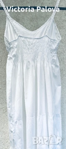 Дълга бяла рокля тънък памук Италия, снимка 9 - Рокли - 51026617