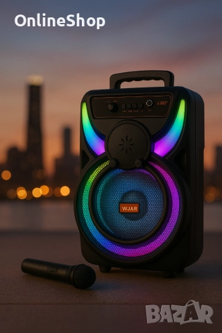 Преносима акумулаторна тонколона -8.5 инча Bluetooth караоке, снимка 8 - Тонколони - 52807302