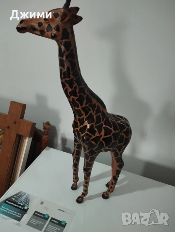 голям жерав дърво и кожа, снимка 2 - Антикварни и старинни предмети - 53932208