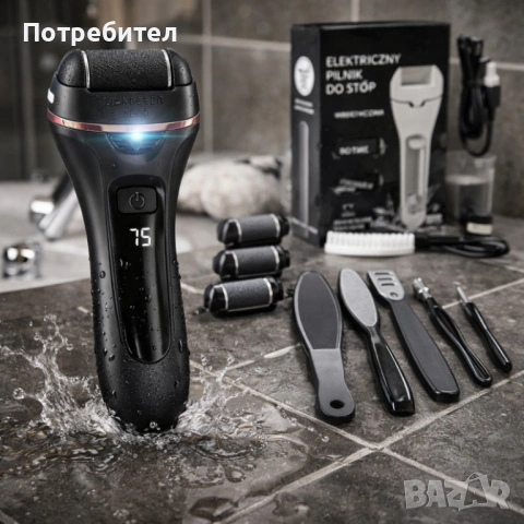 Електричска пила за крака - пълен комплект за базов педикюр, снимка 2 - Електрически пили за пети - 53711415