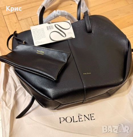 Голяма кожена чанта Polene в три цвята., снимка 3 - Чанти - 52842157