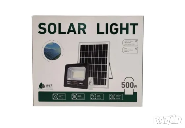 Лед лампа със соларен панел Solar Light 500W, снимка 3 - Соларни лампи - 49022776