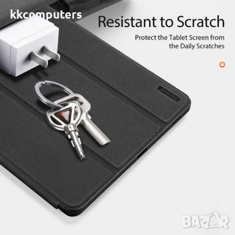 Samsung Galaxy Tab S10 FE+ DUX DUCIS Domo Кожен Калъф с Тройно Сгъване и Скрийн Протектор – Черен, Т, снимка 6 - Калъфи, кейсове - 50845541