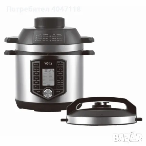 Мултикукър под налягане и Фритюрник Air Fryer 2в1, 6L, 44 функции, 12 програми, снимка 4 - Фритюрници - 47230954