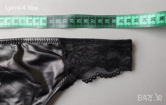 Zeeman S черна полупрашка с кожа и дантела, снимка 7 - Бельо - 52459723