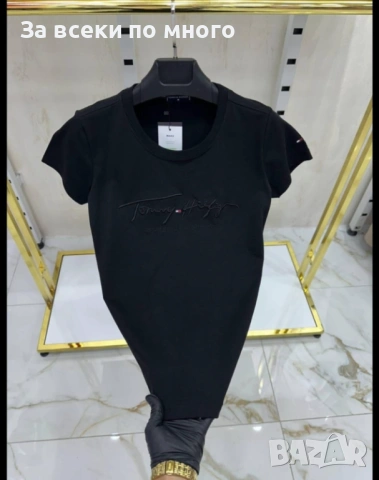 Дамска тениска Tommy Hilfiger ЧЕРНО БАНАНОВО РОЗОВО БЯЛО, снимка 4 - Тениски - 53534611