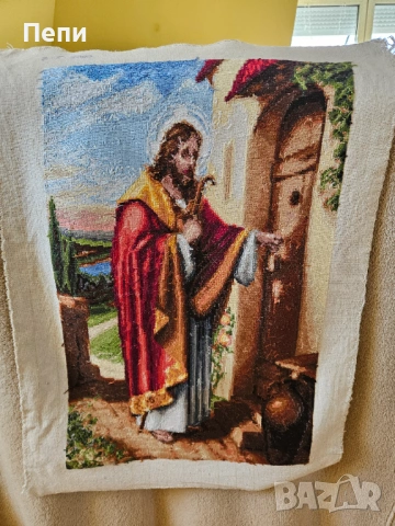 Гоблен "Исус чука на вратата", снимка 2 - Гоблени - 53854400