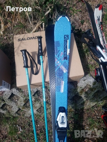 Два броя ски: "Росиньол" (146 см.) и "Саломон" (140 см.) каска "Рокси" , снимка 4 - Зимни спортове - 53755070