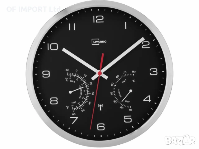Стенен Часовник с Термометър и Влагомер LIVARNO, снимка 4 - Други стоки за дома - 53451036