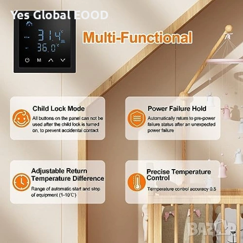Weytoll 16A термостат за подово отопление, снимка 7 - Друга електроника - 53616215