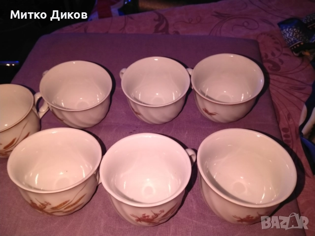 Чаши за кафе чай Китка Нови Пазар нови 7броя 200млл Н-67мм и фи 88мм, снимка 4 - Чаши - 52458193