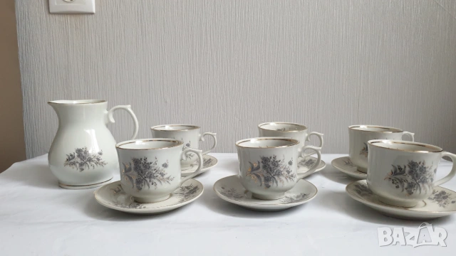 Сервиз за кафе - 13 части - фабрика Коста Йорданов гр.Видин, снимка 7 - Колекции - 53661366
