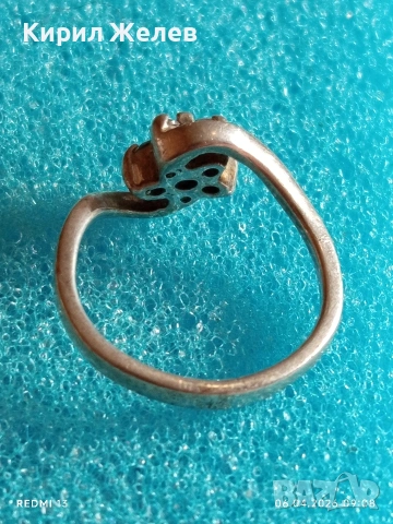 Артистичен сребърен пръстен във формата на звезда 🌟 с инкрустирани кристали 53331, снимка 8 - Пръстени - 54104034