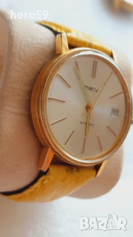 Мъжки швейцарски механичен автоматичен часовник 1970-80г.Отлично състояние , снимка 3 - Мъжки - 50910212