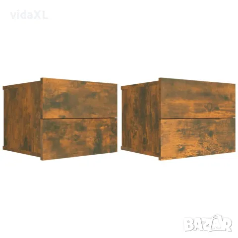 vidaXL Нощни шкафчета 2 бр опушен дъб 40x30x30 см（SKU:815412, снимка 1 - Шкафове - 48016112