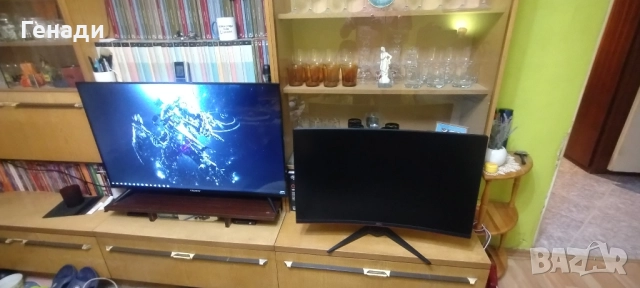AOC 32" CQ32G 144hz 2560x1440p 2k VA curved, снимка 3 - Монитори - 52643772