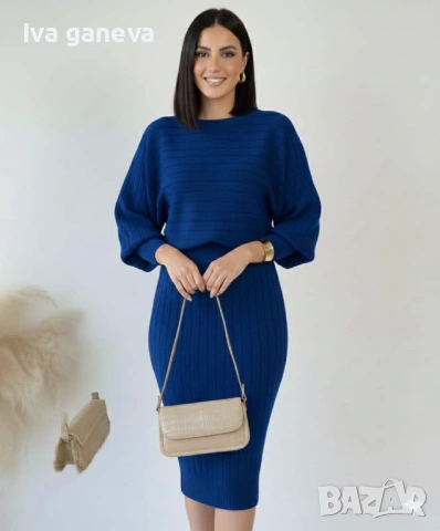 Рокля с пуловер плетиво 