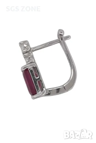 Сребърни Обеци с Изумруди/Рубини/Сапфири, снимка 7 - Обеци - 49918981