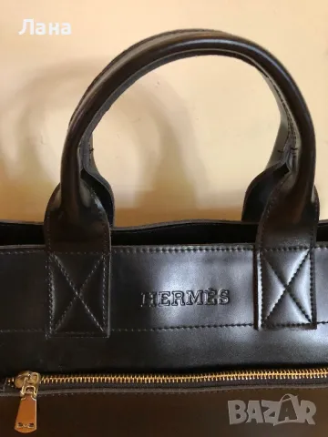 Голяма италианска чанта Hermes , оригинал от естествена кожа, снимка 3 - Чанти - 47083104