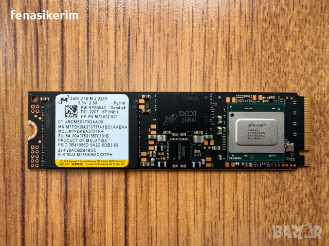 Micron 2000GB 2TB SSD NVMe SSD Gen 4 x4 PCIe 2280 6600MB/s