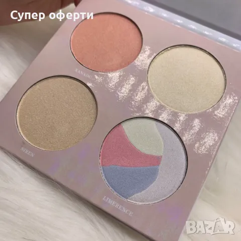 Палитра хайлайтъри с огледалце, снимка 3 - Козметика за лице - 49959844