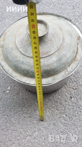 Бакърена тенджера с капак 19 век, снимка 4 - Антикварни и старинни предмети - 52648322