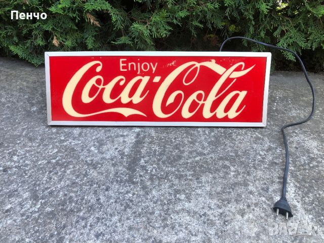 стара светеща, рекламна табела "Coca Cola" - ретро