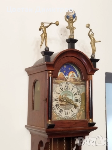 Антикварен холандски стенен-Фрезийски часовник,, снимка 2 - Антикварни и старинни предмети - 52618174