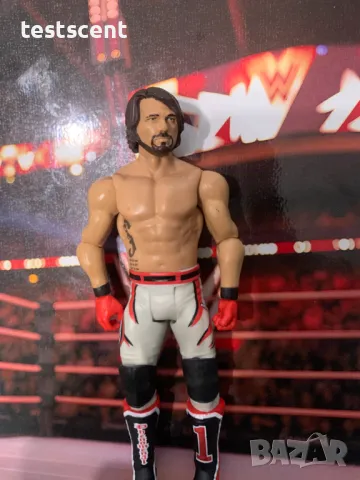 Екшън фигура WWE AJ Styles Ей Джей Стайлс Mattel Basic Figure играчка white&red, снимка 3 - Фигурки - 48828967