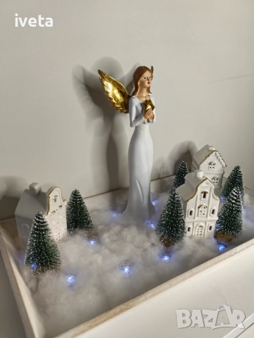 Коледни къщички и ангелче, снимка 4 - Декорация за дома - 52381494