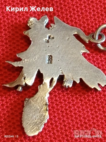 Дизайнерски сребърен медальон Вещица Баба Яга майсторска ръчна изработка 52562, снимка 7 - Колиета, медальони, синджири - 53039993